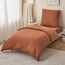 RUIKASI Bettwäsche 155x220 Orange 2teilig - Polyester Mikrofaser Bettwäsche-Sets Oeko-TEX, Bettbezüge 155 x 220cm + Kissenbezüge 80x80cm mit Reißverschluss, Weich und Bügelfrei