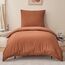 RUIKASI Bettwäsche 155x220 Orange 2teilig - Polyester Mikrofaser Bettwäsche-Sets Oeko-TEX, Bettbezüge 155 x 220cm + Kissenbezüge 80x80cm mit Reißverschluss, Weich und Bügelfrei