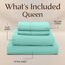 Utopia Bedding Queensize-Bettwäsche-Set – 4-teiliges Bettwäsche, gebürstete Mikrofaser, schrumpft und verblasst Nicht, pflegeleicht (Queen, Spa-Blau)