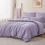 RUIKASI Bettwäsche 200x220 Lavendel 3teilig - Hell Violett Mikrofaser Bettwäsche-Sets Oeko-TEX, Bettbezüge 200 x 220cm + 2 Kissenbezüge 80x80cm mit Reißverschluss, Weich und Bügelfrei