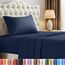 Utopia Bedding Twin XL Bettlaken – 3-teiliges Bettwäsche, gebürstete Mikrofaser, schrumpft und verblasst Nicht, pflegeleicht (Twin XL, Marineblau)