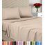 Utopia Bedding Bettwäscheset, gebürstete Mikrofaser, weiche Bettlaken für großes Bett, enthält 1 Bettbezug, 1 Spannbetttuch und 2 Kissenbezüge, tiefer Umschlag, Beige