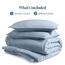 Bare Home Sandwashed Bettbezug und Kissenbezug Set – Super King Size – Premium 1800 Ultra weich – leicht – kühlender Bettbezug – Bettbezug mit 2 Kissenbezügen (Super Kingsize, Sandwashed Dusty Blue)