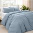 Bare Home Sandwashed Bettbezug und Kissenbezug Set – Doppelgröße – Premium 1800 Ultra weich – leicht – kühlender Bettbezug – Bettbezug mit 2 Kissenbezügen (Doppelbett, Sandwashed Dusty Blue)