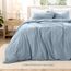 Bare Home Sandwashed Bettbezug und Kissenbezug Set – Super King Size – Premium 1800 Ultra weich – leicht – kühlender Bettbezug – Bettbezug mit 2 Kissenbezügen (Super Kingsize, Sandwashed Dusty Blue)