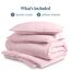 Bare Home Sandwashed Premium 1800 Ultraweiches, leichtes kühlendes Bettdecken- und Kissenbezug-Set, Doppelgröße mit 2 Kissenbezügen, Sandwash Dusty Pink