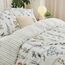 BEDSURE Bettwäsche 155x220 3teilig Bettbezug - Bettwäsche-Sets 155 x 220 cm mit 2 Kissenbezüge 80x80 cm, ÖKO-TEX Weiß Bedding Muster Blumen Gestreift für Einzelbett mit Reißverschluss