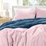 Bare Home Sandwashed Premium 1800 Ultraweiches, leichtes kühlendes Bettdecken- und Kissenbezug-Set, Doppelgröße mit 2 Kissenbezügen, Sandwash Dusty Pink