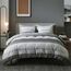 BEDSURE Bettwäsche 155x220 3teilig Bettbezug - Bettwäsche-Sets Grau 155 x 220 cm mit 2 Kissenbezüge 80x80 cm, ÖKO-TEX Wendebettwäsche Bedding Grau Gestreift Muster mit Reißverschluss