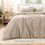 Bare Home Sandwashed Bettbezug und Kissenbezug Set – Kaisergröße – Premium 1800 Ultra weich – leicht – kühlender Bettbezug – Bettbezug mit 2 Kissenbezügen (Kaiser, sandgewaschener Kiesel)