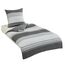 BEDSURE Bettwäsche 135x200 2teilig Bettbezug - Bettwäsche-Sets Grau 135 x 200 cm mit Kissenbezug 80x80 cm, ÖKO-TEX Wendebettwäsche Bedding Grau Gestreift Muster mit Reißverschluss