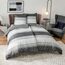 BEDSURE Bettwäsche 135x200 4teilig Bettbezug - Bettwäsche-Sets 135 x 200 cm 2er Set mit 2 Kissenbezüge 80x80cm, ÖKO-TEX Wendebettwäsche Bedding Grau Gestreift Muster mit Reißverschluss