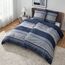 BEDSURE Bettwäsche 135x200 4teilig Bettbezug - Bettwäsche-Sets 135 x 200 cm 2er Set mit 2 Kissenbezüge 80x80cm, ÖKO-TEX Wendebettwäsche Bedding Blau Gestreift Muster mit Reißverschluss
