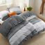 BEDSURE Bettwäsche 135x200 4teilig Bettbezug - Bettwäsche-Sets 135 x 200 cm 2er Set mit 2 Kissenbezüge 80x80cm, ÖKO-TEX Wendebettwäsche Bedding Grau Gestreift Muster mit Reißverschluss