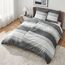 BEDSURE Bettwäsche 135x200 4teilig Bettbezug - Bettwäsche-Sets 135 x 200 cm 2er Set mit 2 Kissenbezüge 80x80cm, ÖKO-TEX Wendebettwäsche Bedding Grau Gestreift Muster mit Reißverschluss