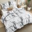 BEDSURE Bettwäsche 135x200 4teilig Bettbezug - Bettwäsche-Sets 135 x 200 cm 2er Set mit 2 Kissenbezüge 80x80cm, Weich Wendebettwäsche Bedding Marmor Weiß Muster mit Reißverschluss