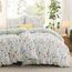 BEDSURE Bettwäsche 135x200 4teilig Bettbezug - Bettwäsche-Sets 135 x 200 cm 2er Set mit 2 Kissenbezüge 80x80cm, ÖKO-TEX Wendebettwäsche Bedding Grün Blumen Pflanze Muster mit Reißverschluss