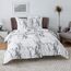 BEDSURE Bettwäsche 135x200 4teilig Bettbezug - Bettwäsche-Sets 135 x 200 cm 2er Set mit 2 Kissenbezüge 80x80cm, Weich Wendebettwäsche Bedding Marmor Weiß Muster mit Reißverschluss