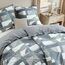 BEDSURE Bettwäsche 135x200 4teilig Bettbezug - Bettwäsche-Sets 135 x 200 cm 2er Set mit 2 Kissenbezüge 80x80cm, ÖKO-TEX Wendebettwäsche Bedding Grau Geometrie Muster mit Reißverschluss