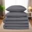 Utopia Bedding Bettwäsche 135x200 4teilig - Mikrofaser 2 Bettbezug 135x200 cm + 2 Kissenbezüge 80x80 cm - Grau