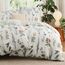 BEDSURE Bettwäsche 135x200 4teilig Bettbezug - Bettwäsche-Sets 135 x 200 cm 2er Set mit 2 Kissenbezüge 80x80cm, ÖKO-TEX Weiß Wendebettwäsche Bedding Muster Blumen Gestreift mit Reißverschluss