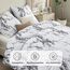 BEDSURE Bettwäsche 220x240 3teilig Bettbezug - Bettwäsche-Sets 220 x 240 cm mit 2 Kissenbezüge 80x80 cm, Weich Wendebettwäsche Bedding Marmor Weiß für Doppelbett mit Reißverschluss