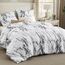 BEDSURE Bettwäsche 155x220 3teilig Bettbezug - Bettwäsche-Sets 155 x 220 cm mit 2 Kissenbezüge 80x80 cm, Weich Wendebettwäsche Bedding Marmor Weiß für Einzelbett mit Reißverschluss