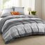 BEDSURE Bettwäsche 220x240 3teilig Bettbezug - Bettwäsche-Sets Grau 220 x 240 cm mit 2 Kissenbezüge 80x80 cm, ÖKO-TEX Wendebettwäsche Bedding Grau Gestreift Muster mit Reißverschluss