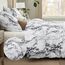 BEDSURE Bettwäsche 220x240 3teilig Bettbezug - Bettwäsche-Sets 220 x 240 cm mit 2 Kissenbezüge 80x80 cm, Weich Wendebettwäsche Bedding Marmor Weiß für Doppelbett mit Reißverschluss