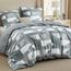 BEDSURE Bettwäsche 220x240 3teilig Bettbezug - Bettwäsche-Sets 220 x 240 cm mit 2 Kissenbezüge 80x80 cm, ÖKO-TEX Wendebettwäsche Bedding Grau Geometrie Muster für Doppelbett mit Reißverschluss