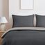 Utopia Bedding Bettwäsche 200x200 Set - Mikrofaser Bettbezug 200x200 cm + 2 Kissenbezüge 50x75 cm - Dunkelgrau/Hellgrau