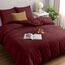 Utopia Bedding Bettwäsche 220x240 Set - Mikrofaser Bettbezug 240x220 cm + 2 Kissenbezüge 65x65 cm - Burgund