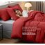 Utopia Bedding Bettwäsche 135x200 Set - Mikrofaser Bettbezug 135x200 cm + 1 Kissenbezug 80x80 cm - Rot