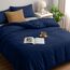 Utopia Bedding Bettwäsche 200x200 Set - Mikrofaser Bettbezug 200x200 cm + 2 Kissenbezüge 50x75 cm - Marineblau