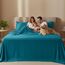 Utopia Bedding Bettwäscheset, 4-teilig, gebürstete Mikrofaser, schrumpft und lichtbeständig, pflegeleicht (Voll, Denimblau)