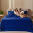 Utopia Bedding Bettwäscheset, 4-teilig, gebürstete Mikrofaser, schrumpft und lichtbeständig, pflegeleicht (Voll, Königsblau)