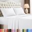 Utopia Bedding Bettwäscheset, 4-teilig, gebürstete Mikrofaser, schrumpft und lichtbeständig, pflegeleicht (Voll, Weiß)