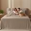 Utopia Bedding Bettwäscheset, 4-teilig, gebürstete Mikrofaser, schrumpft und lichtbeständig, pflegeleicht (Vollbett, Beige)