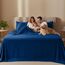 Utopia Bedding Queen-Bettwäsche-Set, 4-teilig, gebürstete Mikrofaser, schrumpft und lichtbeständig, pflegeleicht (Queen-Size-Bett, Dunkelblau)
