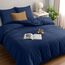 Utopia Bedding Bettwäsche Set - Mikrofaser Bettbezug 260x240 cm + 2 Kissenbezüge 65x65 cm - Marineblau