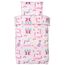 Bloomsbury Mill - Kinderbettwäsche 120 x 150cm Einhorn, Prinzessin und Regenbögen für Kinder - Baby Bettwäsche Mädchen - Rosa & Lila Wendebettwäsche und Kissenbezug-Set für Kleinkinder & Babybetten