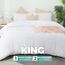 Utopia Bedding Bettbezug-Set mit Kissenbezügen, 1 Bettbezug mit 2 Kissenbezügen, 50,8 x 91,4 cm, 3-teilig, Bettbezug mit Reißverschluss, weich gebürstete Mikrofaser, Kingsize, Weiß