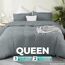 Utopia Bedding Leichtes Bettbezug-Set mit 50 x 65 cm Kissenbezügen, 220 x 220 cm, weiches Mikrofaser-Polyester (Grau)
