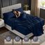 Utopia Bedding Bettlaken-Set für Doppelbetten Weiche Mikrofaser, 4-teiliges Hotel-Luxus-Bettlaken-Set mit tiefen Taschen, bestickten Kissenbezügen, seitlicher Aufbewahrungstasche, Spannbettlaken,