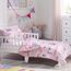 Bloomsbury Mill - Kinderbettwäsche 120 x 150cm Einhorn, Prinzessin und Regenbögen für Kinder - Baby Bettwäsche Mädchen - Rosa & Lila Wendebettwäsche und Kissenbezug-Set für Kleinkinder & Babybetten