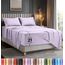 Utopia Bedding Bettlaken-Set, weiche Mikrofaser, 4-teilig, Hotel-Luxus-Bettlaken mit tiefen Taschen, bestickte Kissenbezüge, seitliche Aufbewahrungstasche, Spannbetttuch (Queensize, Lavendel)
