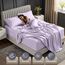 Utopia Bedding Bettlaken-Set, weiche Mikrofaser, 4-teilig, Hotel-Luxus-Bettlaken mit tiefen Taschen, bestickte Kissenbezüge, seitliche Aufbewahrungstasche, Spannbetttuch (Queensize, Lavendel)