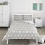 Bloomsbury Mill - Bettwäsche 200 x 200 cm Sterne für Kinder – Doppelbett Bettwäscheset für Jungen und Mädchen – Grau/Weiß Wendebettwäsche und 2 Kissenbezug Set