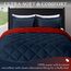 downluxe Bettwäsche-Set für Twin-Size-Betten, weiche Bettwäsche für alle Jahreszeiten, 1 Bettdecke (167,6 x 233,7 cm) und 1 Kissenbezug (50,8 x 66 cm), Rot und Marineblau