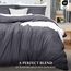 Utopia Bedding Bettbezug-Set in voller Größe – 1 Bettbezug mit 2 Kissenbezügen – 3-teiliges Bettdeckenbezug mit Reißverschluss – ultraweiche gebürstete Mikrofaser, 203 x 228 cm (voll, grau)